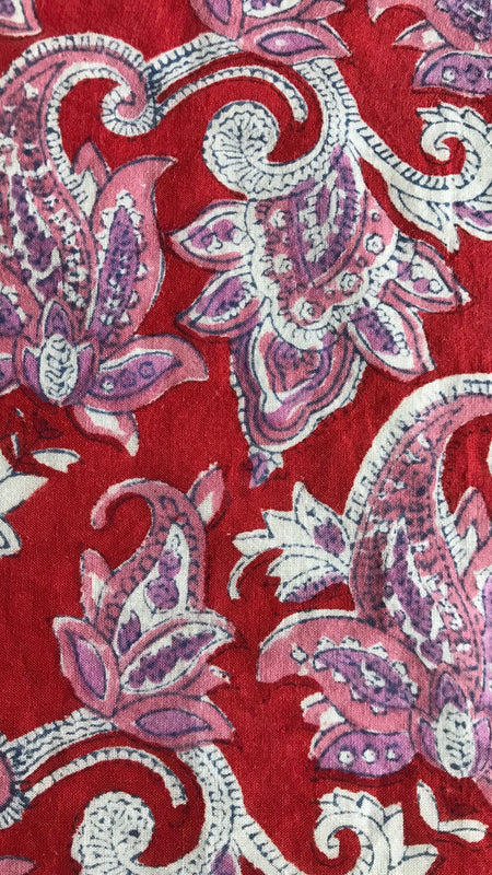 Authentic HandBlock Sanganeri Printed, Eco Friendly Dyes, Pure Soft Cotton Fabric