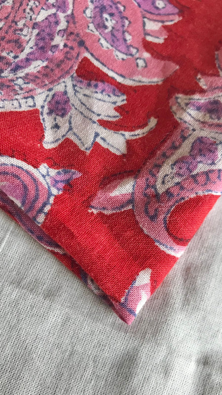 Authentic HandBlock Sanganeri Printed, Eco Friendly Dyes, Pure Soft Cotton Fabric