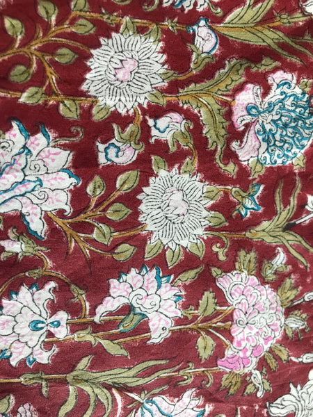 Authentic HandBlock Sanganeri Printed, Eco Friendly Dyes, Pure Soft Cotton Fabric
