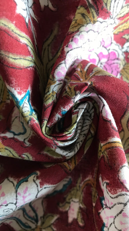 Authentic HandBlock Sanganeri Printed, Eco Friendly Dyes, Pure Soft Cotton Fabric