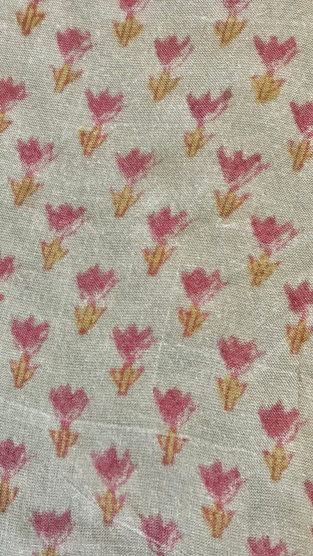 Authentic HandBlock Sanganeri Printed, Eco Friendly Dyes, Pure Soft Cotton Fabric