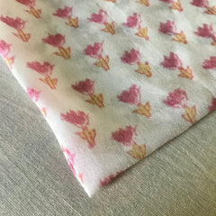 Authentic HandBlock Sanganeri Printed, Eco Friendly Dyes, Pure Soft Cotton Fabric