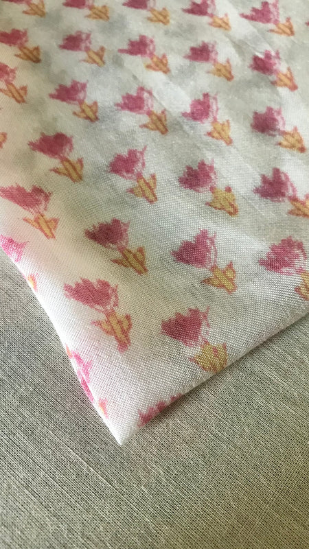 Authentic HandBlock Sanganeri Printed, Eco Friendly Dyes, Pure Soft Cotton Fabric
