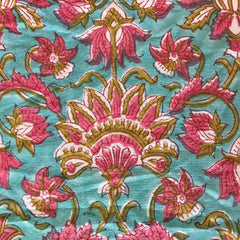 Authentic HandBlock Sanganeri Printed, Eco Friendly Dyes, Pure Soft Cotton Fabric