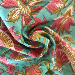 Authentic HandBlock Sanganeri Printed, Eco Friendly Dyes, Pure Soft Cotton Fabric