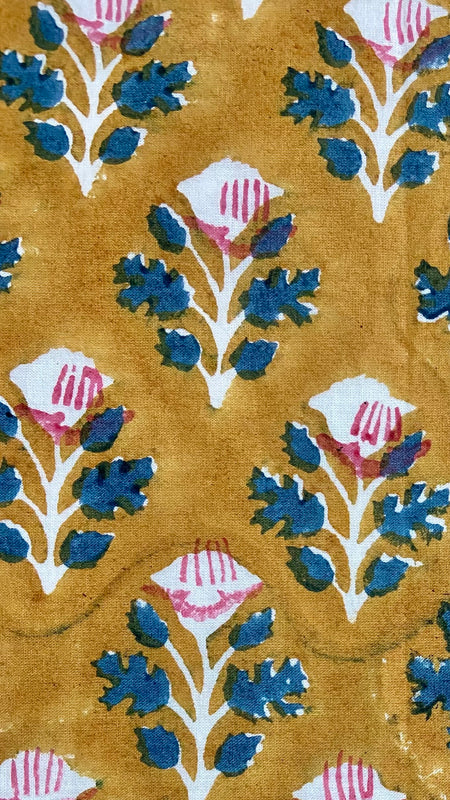 Authentic HandBlock Sanganeri Printed, Eco Friendly Dyes, Pure Soft Cotton Fabric