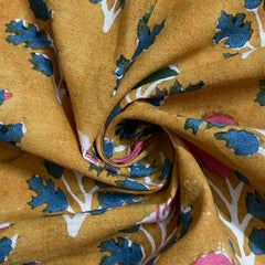 Authentic HandBlock Sanganeri Printed, Eco Friendly Dyes, Pure Soft Cotton Fabric