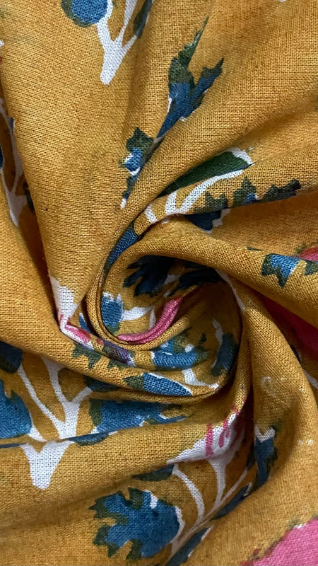 Authentic HandBlock Sanganeri Printed, Eco Friendly Dyes, Pure Soft Cotton Fabric