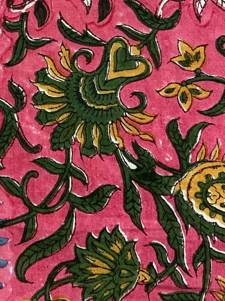 Authentic HandBlock Sanganeri Printed, Eco Friendly Dyes, Pure Soft Cotton Fabric