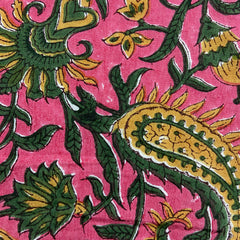 Authentic HandBlock Sanganeri Printed, Eco Friendly Dyes, Pure Soft Cotton Fabric