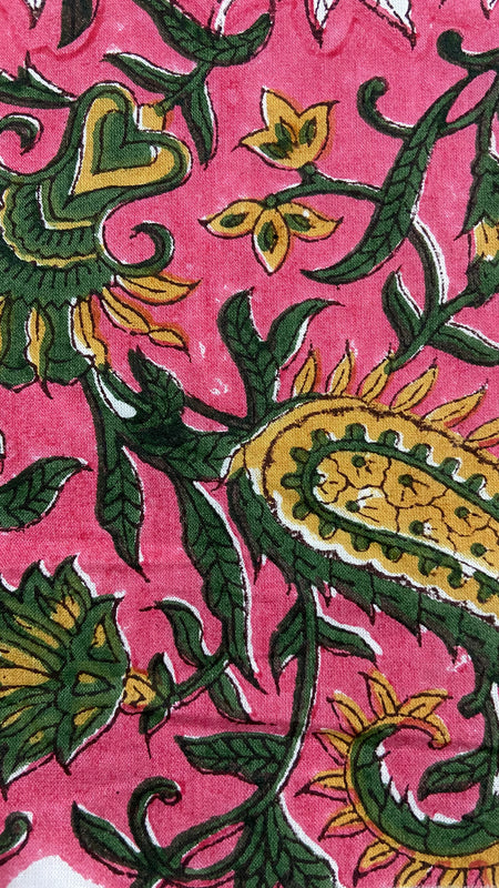 Authentic HandBlock Sanganeri Printed, Eco Friendly Dyes, Pure Soft Cotton Fabric