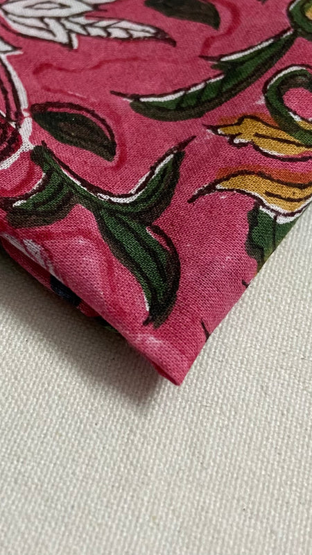 Authentic HandBlock Sanganeri Printed, Eco Friendly Dyes, Pure Soft Cotton Fabric