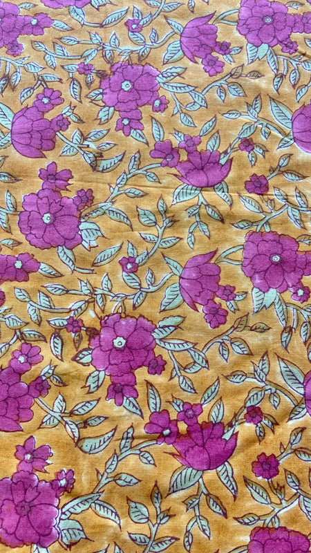 Authentic HandBlock Sanganeri Printed, Eco Friendly Dyes, Pure Soft Cotton Fabric