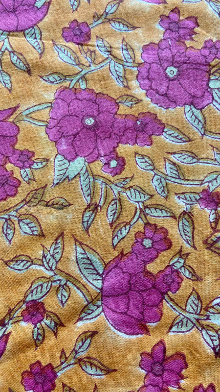 Authentic HandBlock Sanganeri Printed, Eco Friendly Dyes, Pure Soft Cotton Fabric
