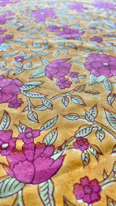 Authentic HandBlock Sanganeri Printed, Eco Friendly Dyes, Pure Soft Cotton Fabric
