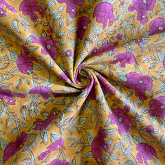 Authentic HandBlock Sanganeri Printed, Eco Friendly Dyes, Pure Soft Cotton Fabric