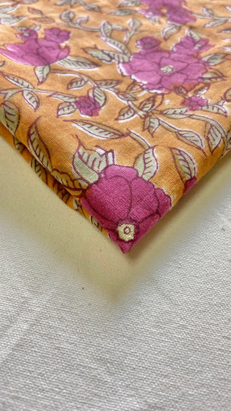 Authentic HandBlock Sanganeri Printed, Eco Friendly Dyes, Pure Soft Cotton Fabric