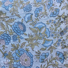 Authentic HandBlock Sanganeri Printed, Eco Friendly Dyes, Pure Soft Cotton Fabric