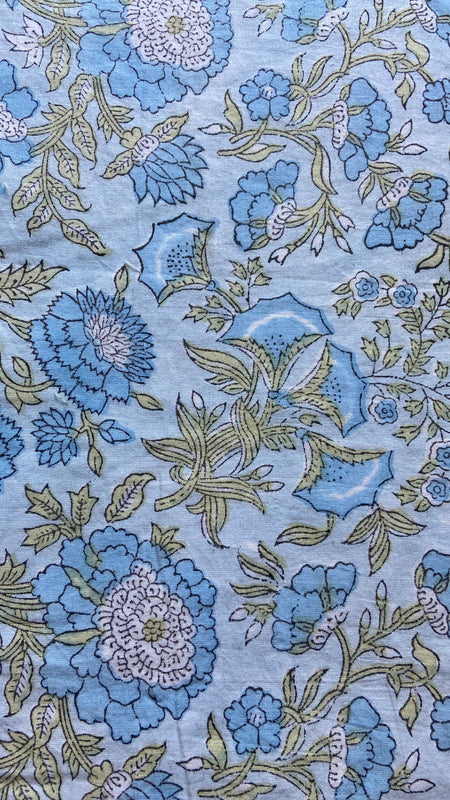 Authentic HandBlock Sanganeri Printed, Eco Friendly Dyes, Pure Soft Cotton Fabric