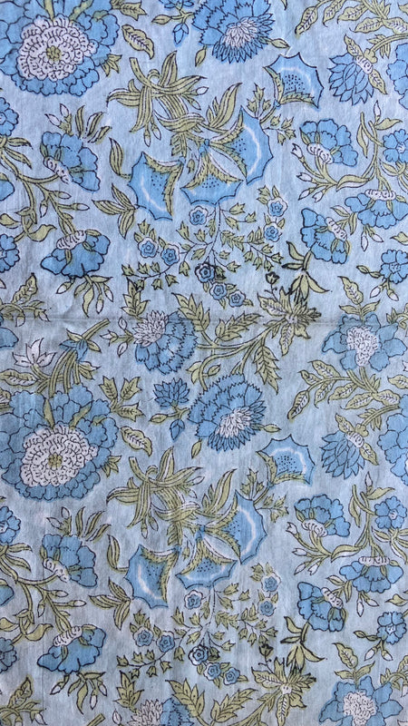 Authentic HandBlock Sanganeri Printed, Eco Friendly Dyes, Pure Soft Cotton Fabric