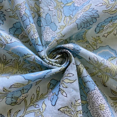Authentic HandBlock Sanganeri Printed, Eco Friendly Dyes, Pure Soft Cotton Fabric