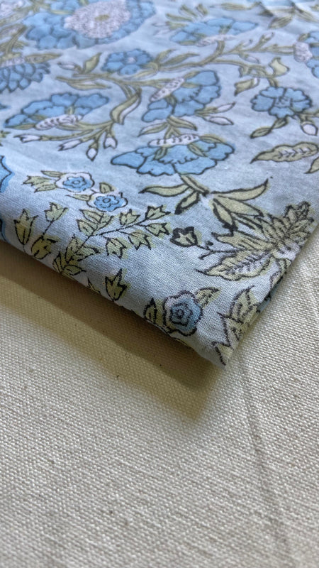 Authentic HandBlock Sanganeri Printed, Eco Friendly Dyes, Pure Soft Cotton Fabric