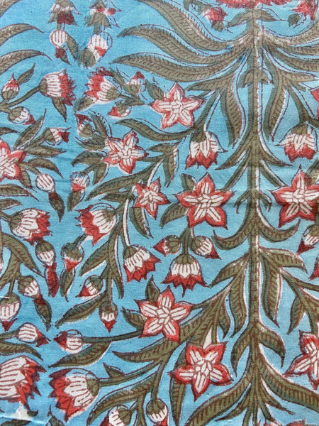 Authentic HandBlock Sanganeri Printed, Eco Friendly Dyes, Pure Soft Cotton Fabric