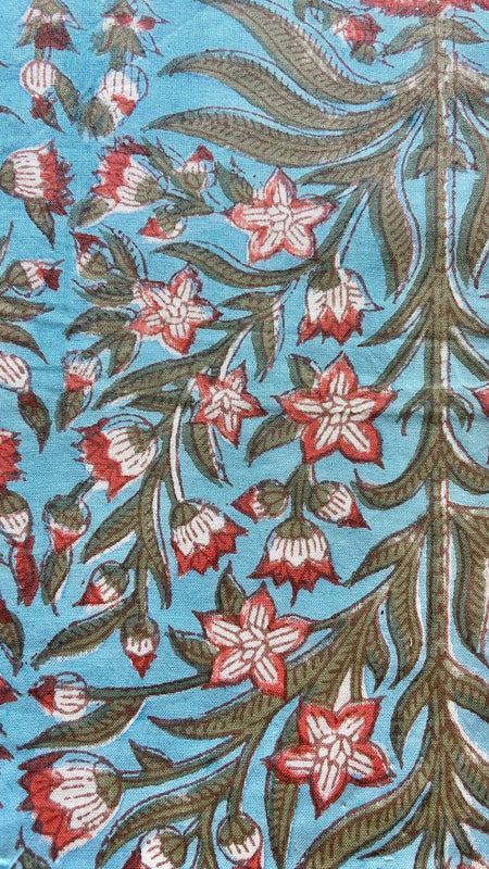 Authentic HandBlock Sanganeri Printed, Eco Friendly Dyes, Pure Soft Cotton Fabric
