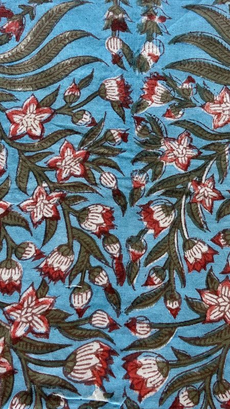 Authentic HandBlock Sanganeri Printed, Eco Friendly Dyes, Pure Soft Cotton Fabric