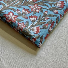 Authentic HandBlock Sanganeri Printed, Eco Friendly Dyes, Pure Soft Cotton Fabric