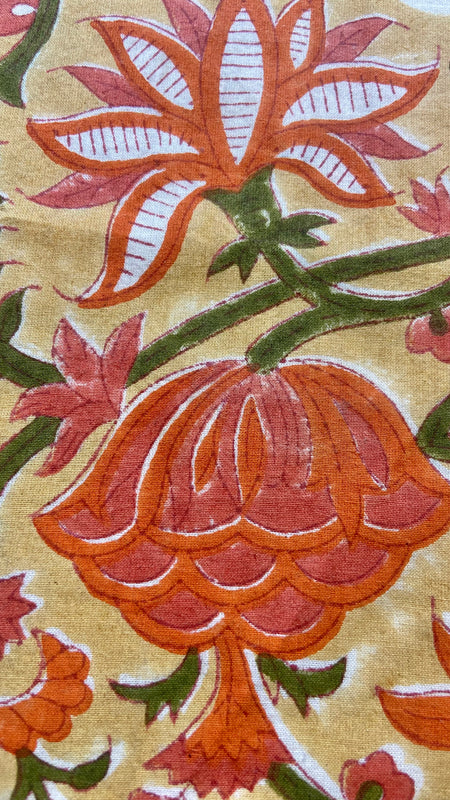 Authentic HandBlock Sanganeri Printed, Eco Friendly Dyes, Pure Soft Cotton Fabric