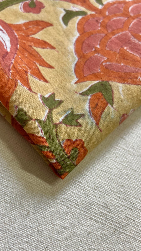 Authentic HandBlock Sanganeri Printed, Eco Friendly Dyes, Pure Soft Cotton Fabric