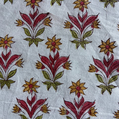 Authentic HandBlock Sanganeri Printed, Eco Friendly Dyes, Pure Soft Cotton Fabric