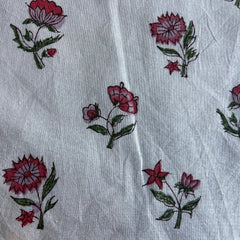 Authentic HandBlock Sanganeri Printed, Eco Friendly Dyes, Pure Soft Cotton Fabric