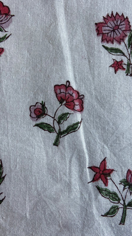 Authentic HandBlock Sanganeri Printed, Eco Friendly Dyes, Pure Soft Cotton Fabric