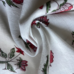 Authentic HandBlock Sanganeri Printed, Eco Friendly Dyes, Pure Soft Cotton Fabric