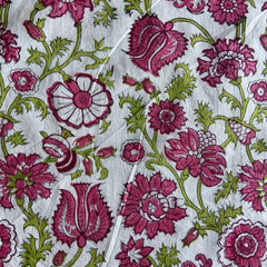 Authentic HandBlock Sanganeri Printed, Eco Friendly Dyes, Pure Soft Cotton Fabric