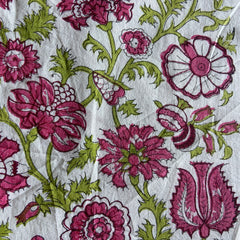 Authentic HandBlock Sanganeri Printed, Eco Friendly Dyes, Pure Soft Cotton Fabric