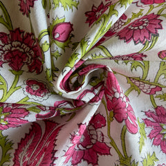 Authentic HandBlock Sanganeri Printed, Eco Friendly Dyes, Pure Soft Cotton Fabric