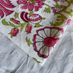 Authentic HandBlock Sanganeri Printed, Eco Friendly Dyes, Pure Soft Cotton Fabric