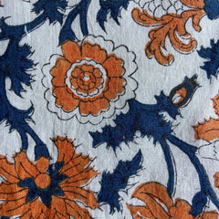 Authentic HandBlock Sanganeri Printed, Eco Friendly Dyes, Pure Soft Cotton Fabric