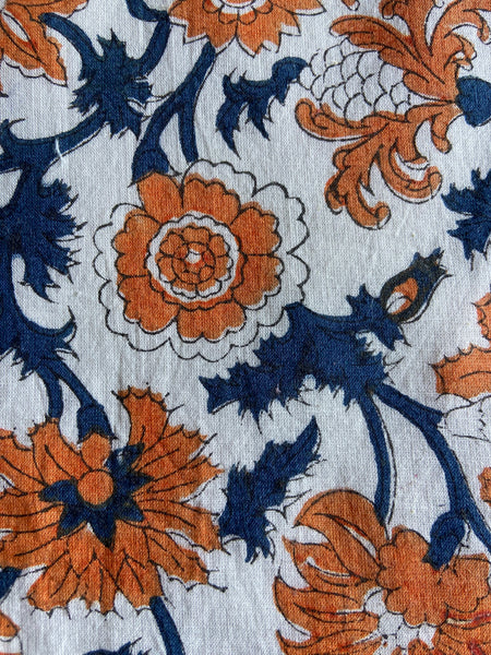 Authentic HandBlock Sanganeri Printed, Eco Friendly Dyes, Pure Soft Cotton Fabric