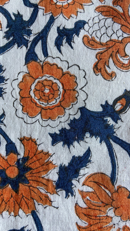 Authentic HandBlock Sanganeri Printed, Eco Friendly Dyes, Pure Soft Cotton Fabric