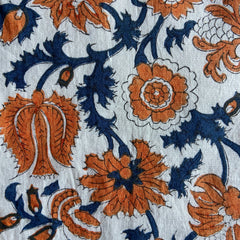 Authentic HandBlock Sanganeri Printed, Eco Friendly Dyes, Pure Soft Cotton Fabric