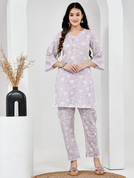 Tasha Printed Lilac Co-ord Set