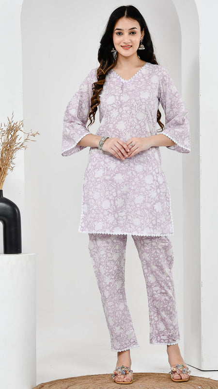 Tasha Printed Lilac Co-ord Set