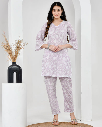 Tasha Printed Lilac Co-ord Set