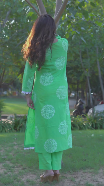 Gulmohar Glow Pure Cotton Handblock Khari Print Co-ord Set